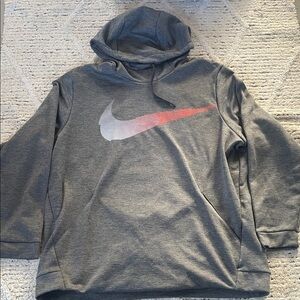 Nike Gray and Red Men's fleece Hoodie size XXL